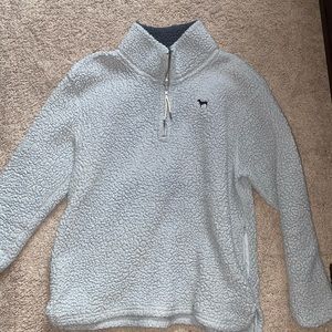 PINK gray sherpa pullover, size small